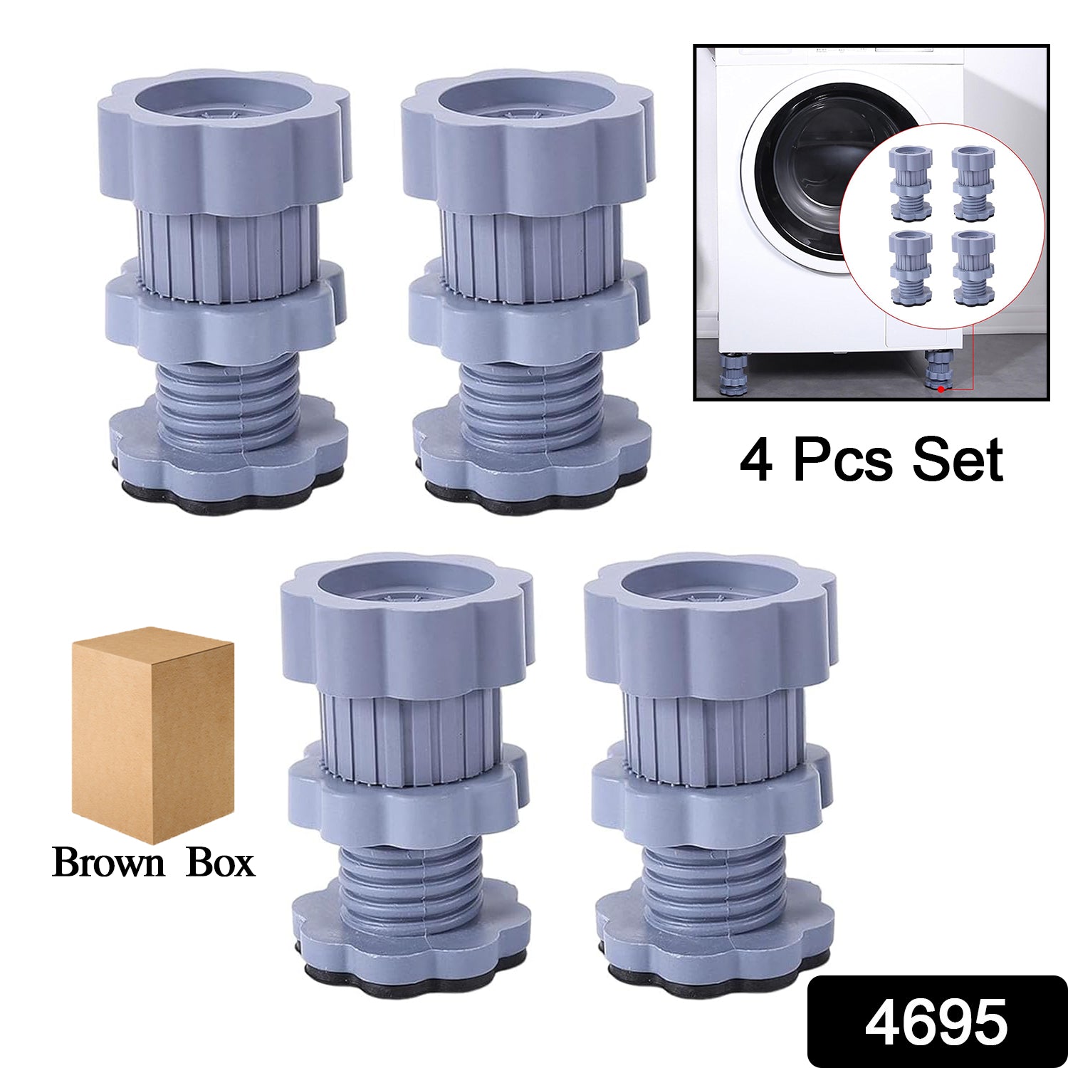 4695 Washing Machine Support Anti Vibration Washing Machine Support Adjustable Washer Anti Vibrasion Pads Washer  Dryer Pedestals Washing Machine Accessory Anti- Skid Pad Pvc Lifting Pad Non-slip ( 4 Pc Set ) 4695 Washing Machine Support Anti Vibration Washing Machine Support Adjustable Washer Anti Vibrasion Pads Washer  Dryer Pedestals Washing Machine Accessory Anti- Skid Pad Pvc Lifting Pad Non-slip ( 4 Pc Set )